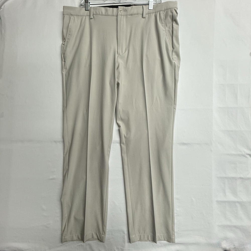 Greg Norman Golf Pants 38x32 Blue Performance Stretch Shark Logo